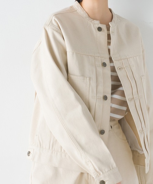 「OMNES」 デニムジャケット MEDIUM ホワイト系その他 レディース_画像4