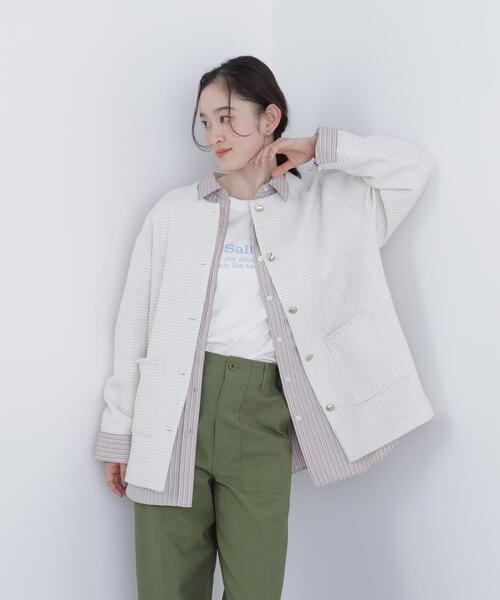 97. ナチュラルビューティーベーシック ツイード ノーカラー セレモニースーツ NATURAL BEAUTY BASIC - 97. ナチュラルビューティーベーシック
