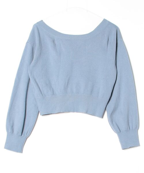 最終値下げ　変形ボレロニットカーディガン　fray i.d ブルー FRAY I.D（フレイアイディー）の「【pierre cardin】ニット