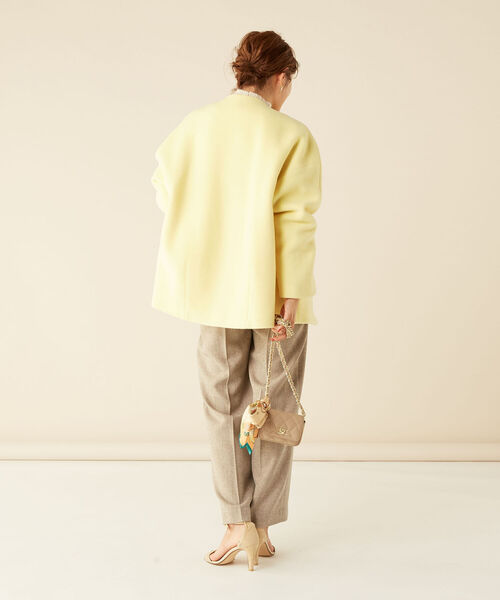 「NOLLEY'S」 ノーカラージャケット 38 カーキ レディースの画像