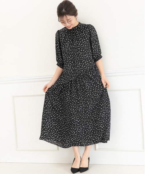 「PREFERIR」 半袖ワンピース MEDIUM ブラック レディース_画像5