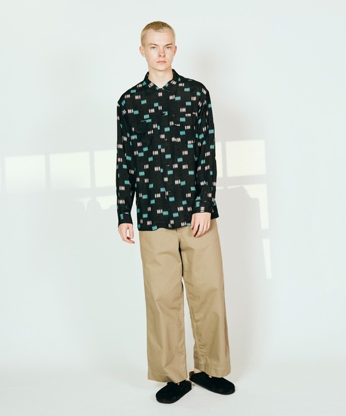 TOWNCRAFT（タウンクラフト） シャツ PRINTED LOOP COLLAR SHIRT 総柄