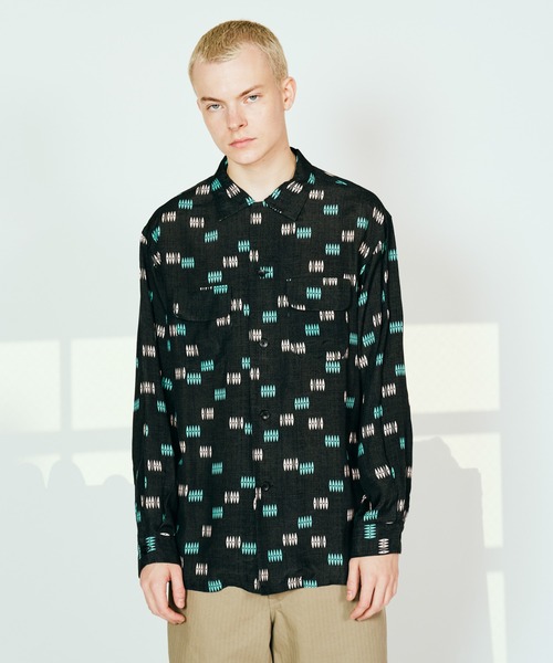 TOWNCRAFT（タウンクラフト） シャツ PRINTED LOOP COLLAR SHIRT 総柄