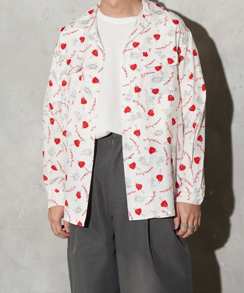 TOWNCRAFT（タウンクラフト） シャツ PRINTED LOOP COLLAR SHIRT 総柄