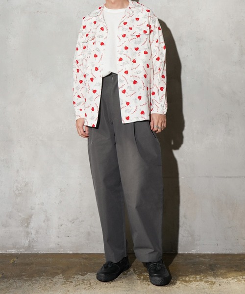 TOWNCRAFT（タウンクラフト） シャツ PRINTED LOOP COLLAR SHIRT 総柄