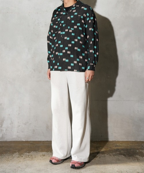 TOWNCRAFT（タウンクラフト） シャツ PRINTED LOOP COLLAR SHIRT 総柄