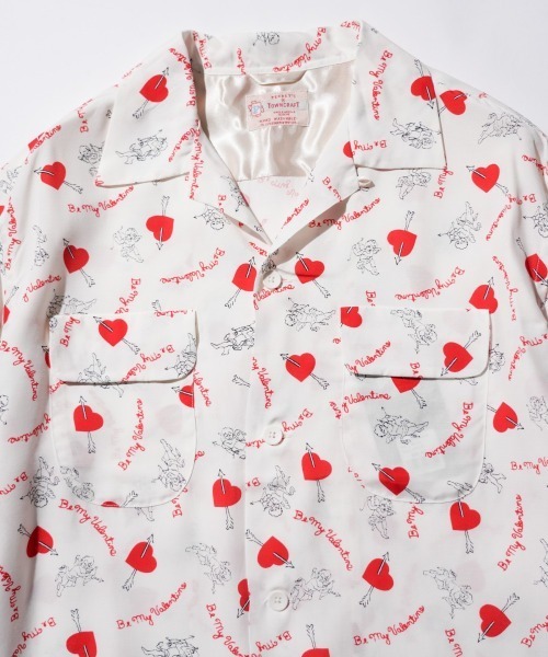 TOWNCRAFT（タウンクラフト） シャツ PRINTED LOOP COLLAR SHIRT 総柄