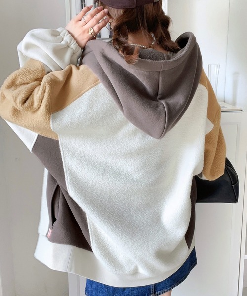 「Java」 ジップアップパーカー MEDIUM アイボリー レディース_画像6