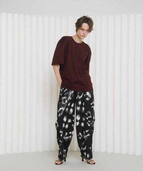 ワイドパンツ パンツ black flower pants レディース