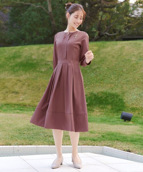 「Tiaclasse」 長袖ワンピース 15号 ネイビー レディース_画像5