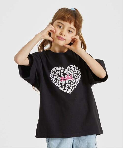 X-girl Stages（エックスガールステージス） tシャツ レオパードハート