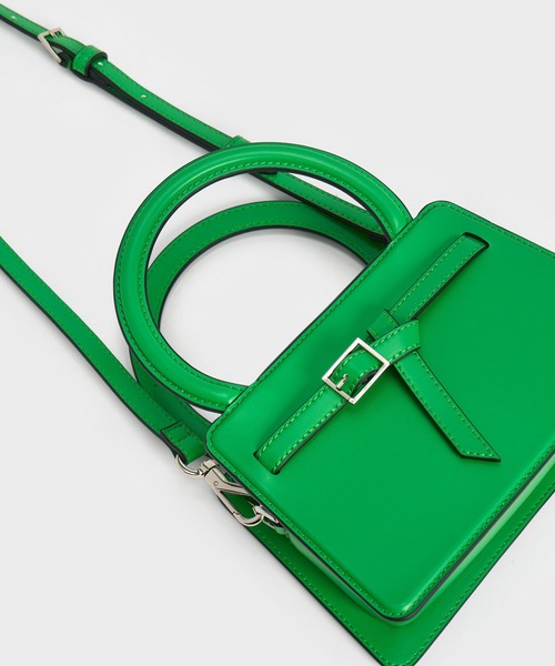 「CHARLES & KEITH」 2WAYバッグ S グリーン レディース_画像8