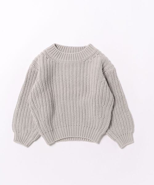 ベビー 「Quincy Mae」CHUNKY KNIT SWEATER || FOG