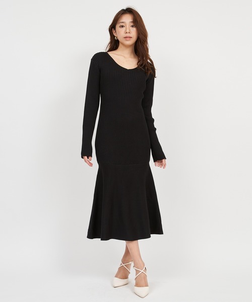 「ROYAL PARTY」 ニットワンピース SHORT パープル レディース_画像5