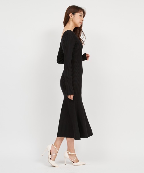 「ROYAL PARTY」 ニットワンピース SHORT パープル レディース_画像6