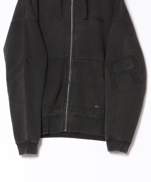 「RVCA」 ジップアップパーカー L ブラック×ホワイト メンズ_画像3