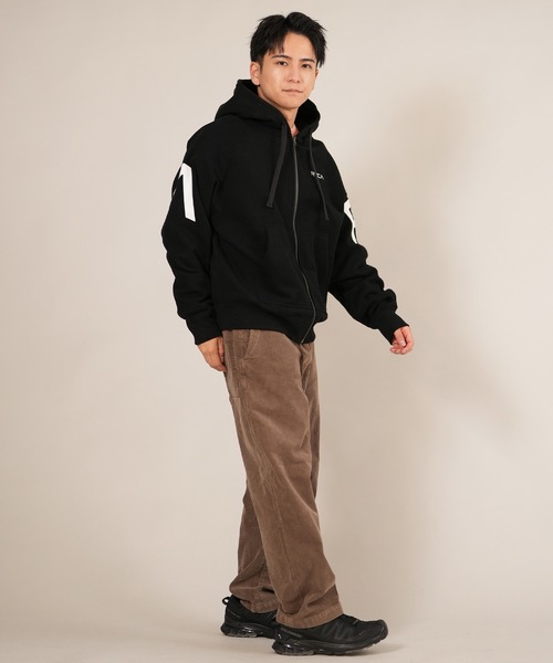 「RVCA」 ジップアップパーカー L ブラック×ホワイト メンズ_画像6