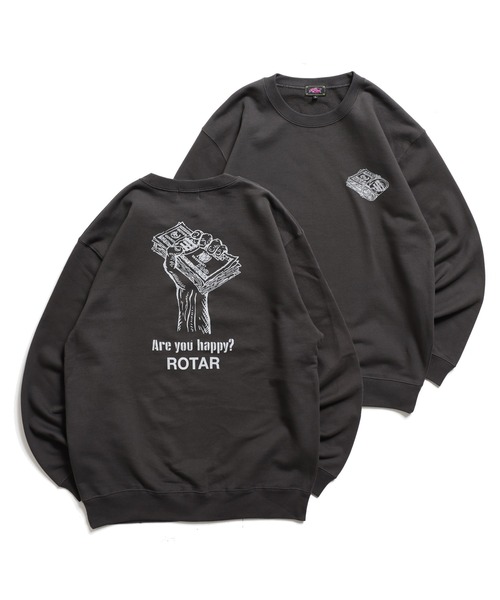 「ROTAR」 スウェットカットソー LARGE ミックスグレー メンズ_画像9