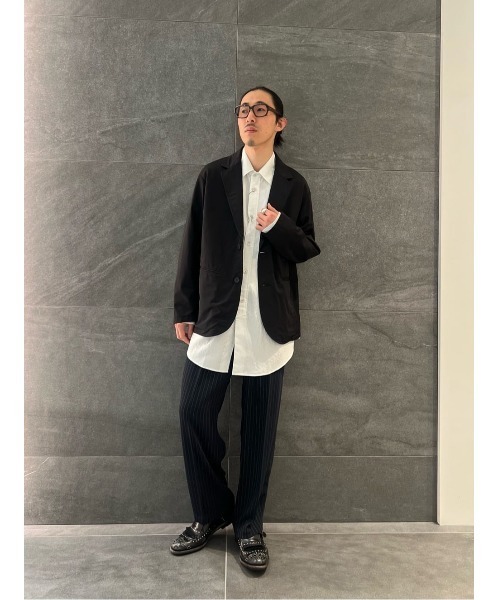 ワイドパンツ スラックス COLUMN / サテン イージートラウザーズ「THE COLUMN」 メンズの画像