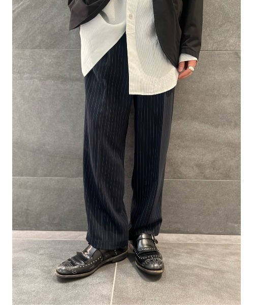 ワイドパンツ スラックス COLUMN / サテン イージートラウザーズ「THE COLUMN」 メンズの画像
