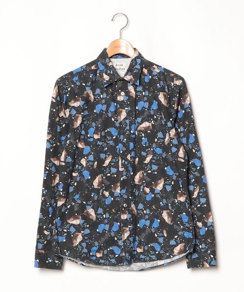 Acne Studios（アクネ ストゥディオズ） 花柄長袖シャツ 46 ブラック