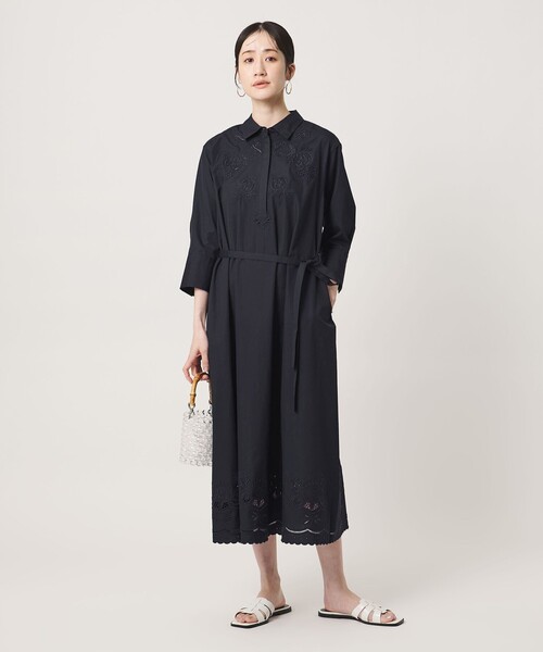 美品 ユナイテッドアローズ TOKYO 2,7万 ロングシャツ シャツワンピース UNITED ARROWS（ユナイテッドアローズ） ワンピース カットワーク