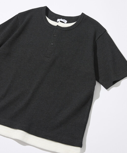 FREAK'S STORE（フリークスストア） ヘンリーネック tシャツ ワッフル