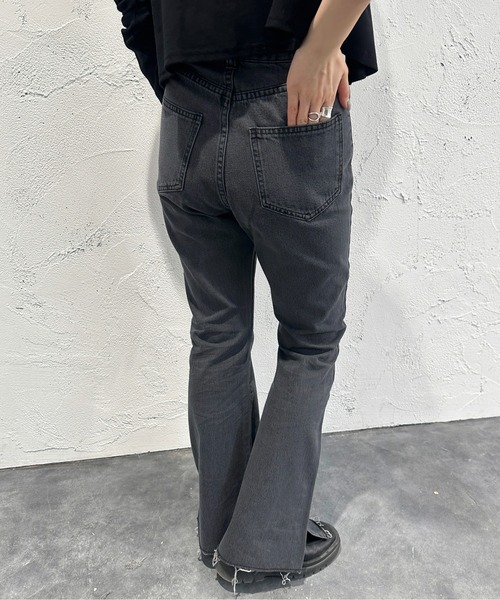 「apres jour mignon」 ブーツカットデニムパンツ LARGE ダークブルー レディース_画像3