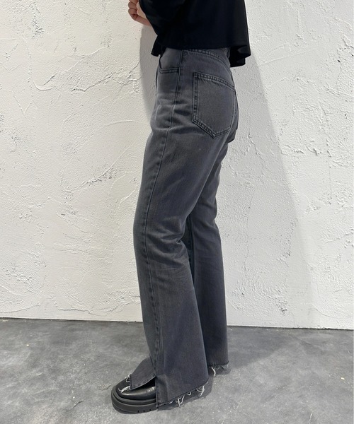「apres jour mignon」 ブーツカットデニムパンツ LARGE ダークブルー レディース_画像7