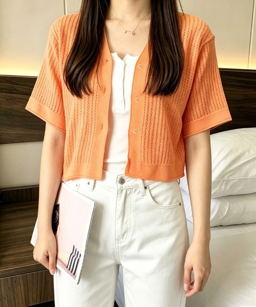美品✨️FENDI ロゴ入りニット 半袖サマーニット×カーディガン アンサンブル miniministore（ミニミニストア） カーディガン 半袖 サマーニット