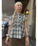 ブラウス シャツ 「イージーケア/通気性」チェ...の詳細画像3