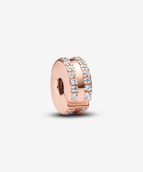PANDORA（パンドラ） チャーム ダブルライン パヴェ クリップ チャーム