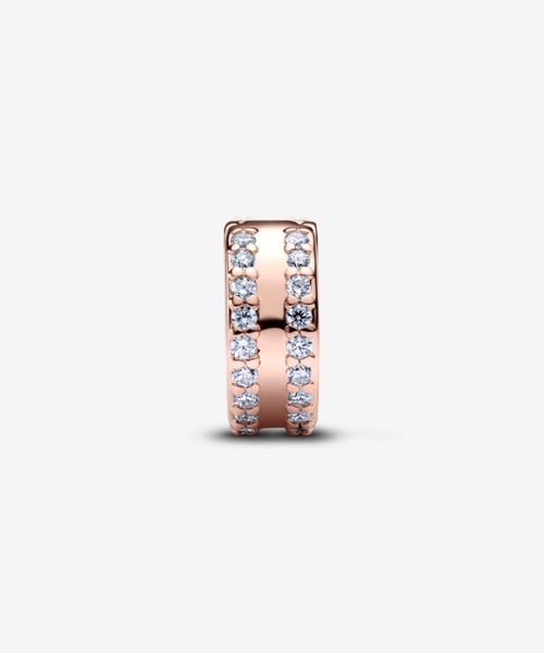 PANDORA（パンドラ） チャーム ダブルライン パヴェ クリップ チャーム