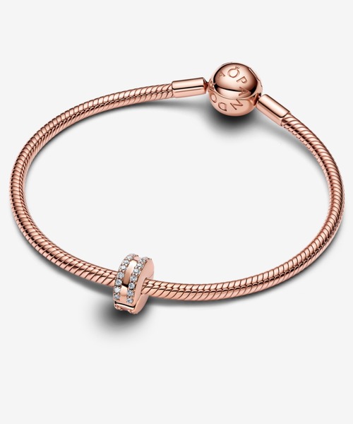 PANDORA（パンドラ） チャーム ダブルライン パヴェ クリップ チャーム