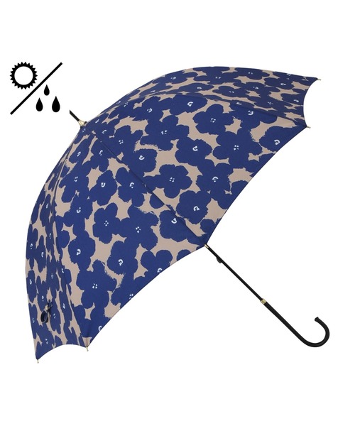 ネイビーとピンクの長傘 50%OFFセール】pitori「鳥かくれんぼ」/ レディース傘 雨傘 長傘