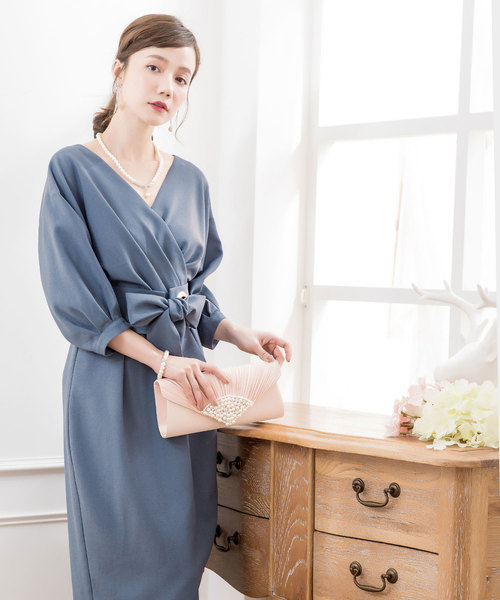 DRESS STAR（ドレススター） ドレス カシュクールネックウエストリボン