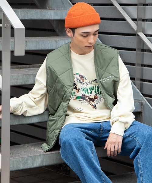 WEGO（ウィゴー） ベスト ジレ WEGO/ロゴ刺繍キルティングベスト