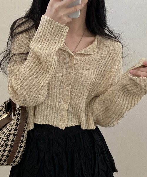tocca Mサイズ ピンク クロップド丈 カーディガン カシミア100% 洗える！】CASHMERE CARDIGAN カーディガン / TOCCA