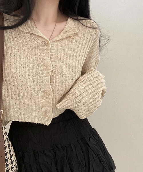 FOXEY シルクコットン　サマーニット　ジップアップカーディガン　ベージュ40 FOXEY シルクコットン サマーニット ジップアップカーディガン