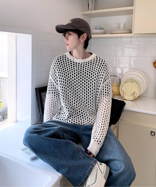 PEOPLESTYLE*日本未入荷*グラデーションデザイン ルーズニット PEOPLESTYLE*日本未入荷*グラデーションデザイン ルーズニット
