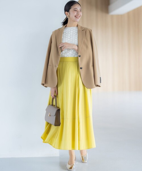 組曲（KUMIKYOKU） スカート 「洗える・後ろゴム」ナイロンリヨセル