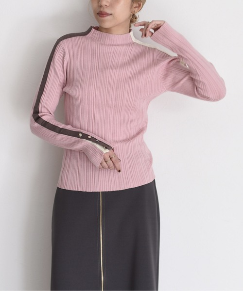 エイミーロウ　ニット2way 新品タグつき Eimee Law（エイミーロウ）の「ロゴポイント配色ラインニット（ニット