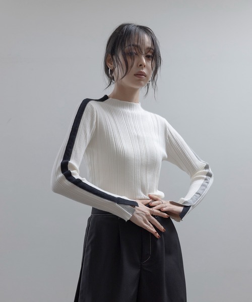 Eimee Law（エイミーロウ） タートルネック ニット セーター 配色