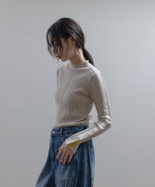 Eimee Law（エイミーロウ） タートルネック ニット セーター 配色