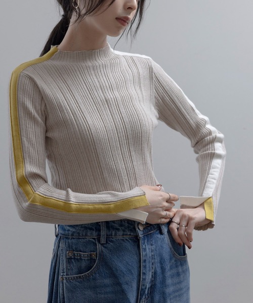 Eimee Law（エイミーロウ） タートルネック ニット セーター 配色