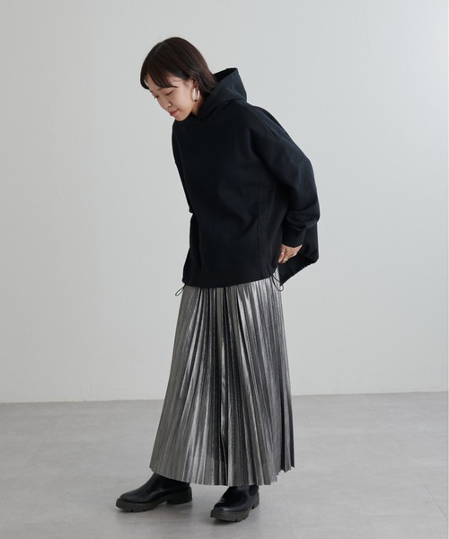 新品2023aw ZARA オーバーサイズナイロン異素材スウェットL