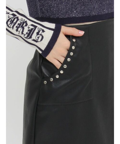 EVRIS（エヴリス） スカート フェイクレザースタッズミニスカート
