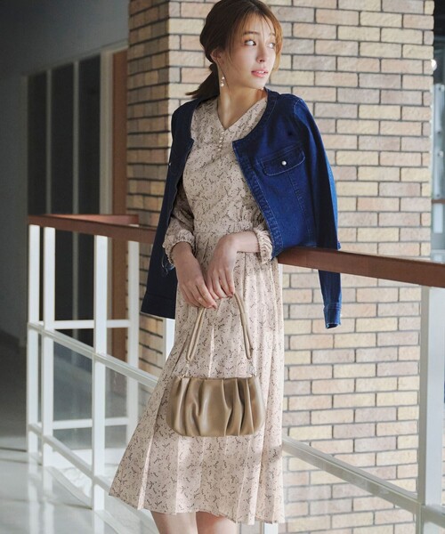 Tiaclasse ワンピース 「洗える」花柄シフォン袖ワンピース : ZOZOTOWN