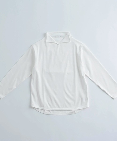 【関税込み】コットン混 ホワイト ジャージーTシャツ D tシャツ ポロネックジャージー5 レディース : ZOZOTOWN Yahoo
