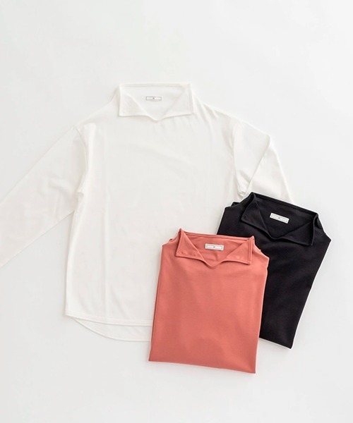 【関税込み】コットン混 ホワイト ジャージーTシャツ D tシャツ ポロネックジャージー5 レディース : ZOZOTOWN Yahoo